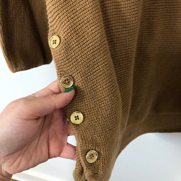 Michael Kors Brown Knit Sweater Tunic 2X Plus Button Side Hem Minimalist - Picture 6 of 11